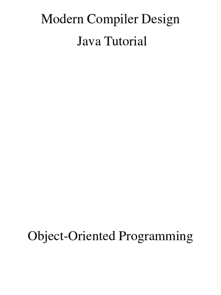 Modern Compiler Design Java Tutorial | PDF