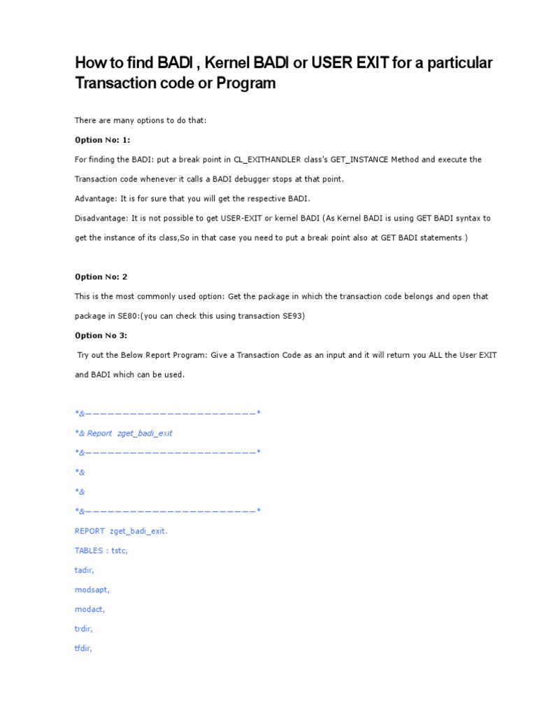 How To Find BADI | PDF | Computer Science | Operating System Technology