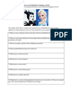 Frozen Versus Maleficent Worksheet