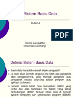 Sistem Basis Data: Kuliah-2