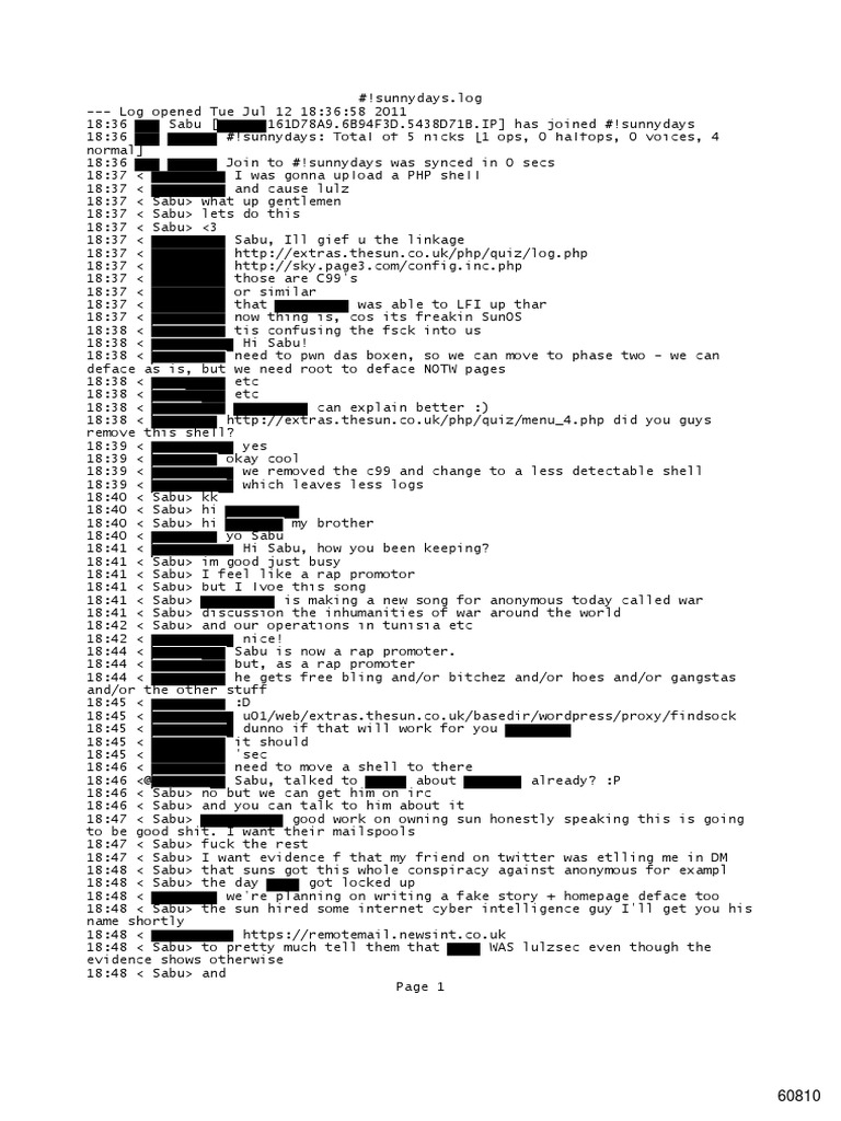 sunnydays Redacted | PDF | Secure Shell | Cyberspace