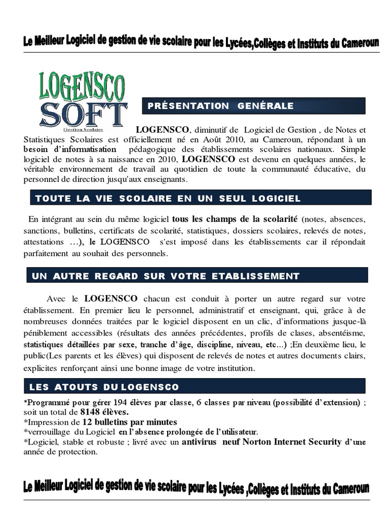 Logiciel de Gestion Scolaire.pdf  Écoles  Logiciel