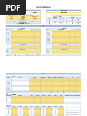 Cricket Scorecard 1
