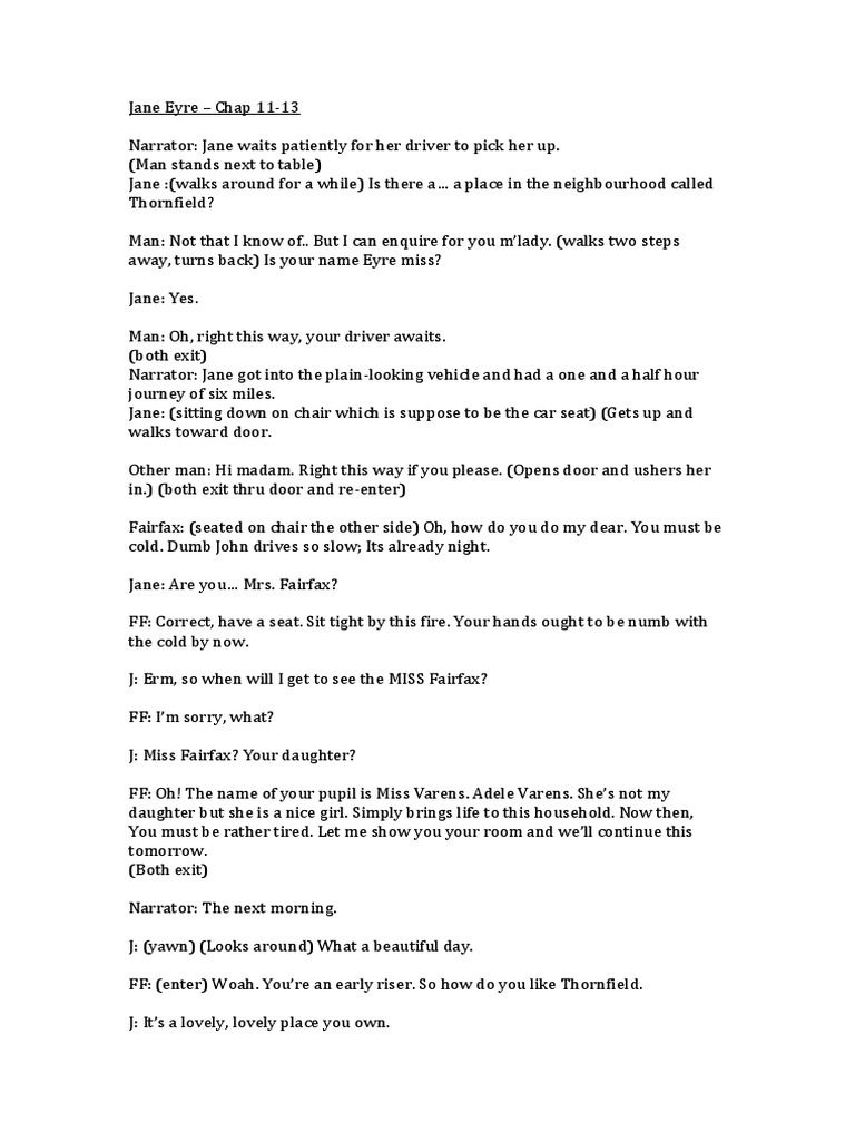 Jane Eyre Script Jane Eyre