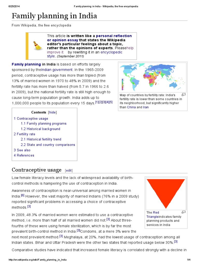 Family Planning in India - Wikipedia, The Free Encyclopedia | PDF ...