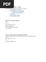 Natural Logarithm Notes