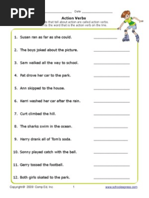 Action Verbs Online Exercise For Grade 2