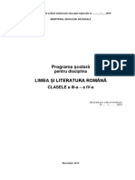 Programă Limba Și Literatura Română