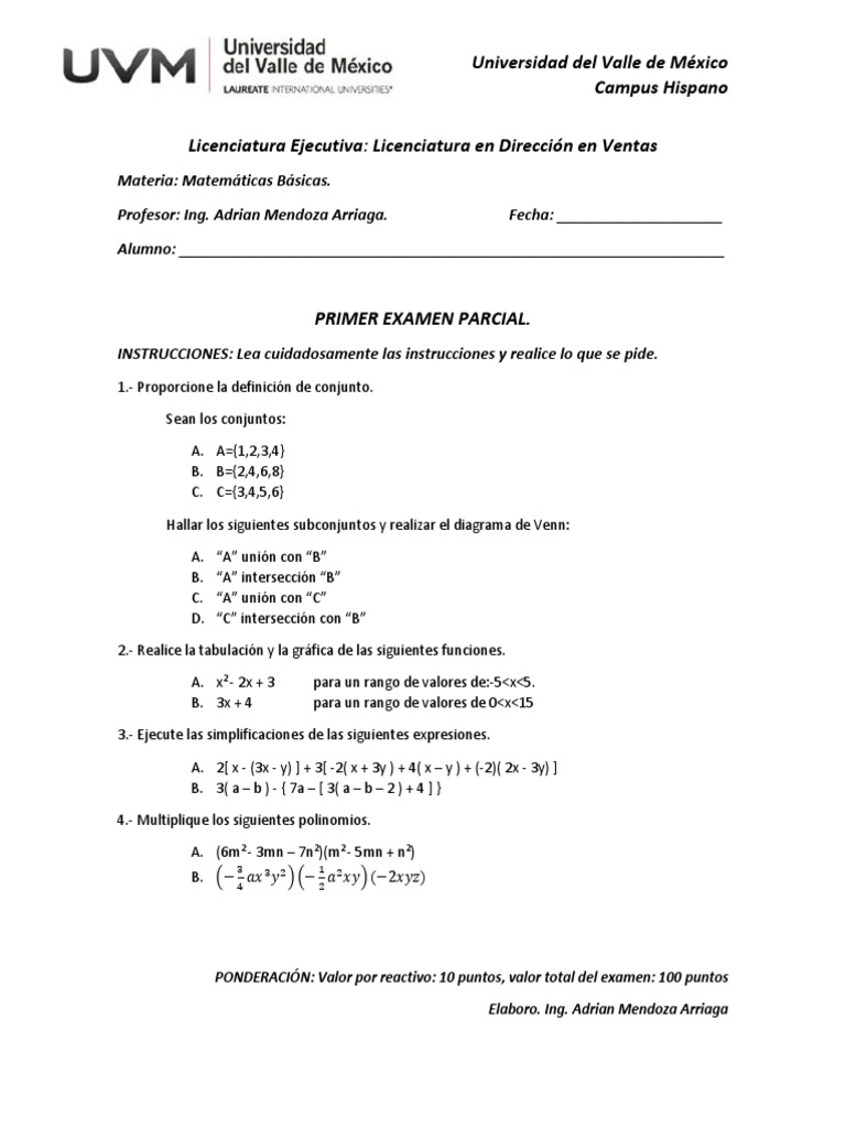 Examen Lx Uvm Hispano