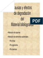 Causas y Efectos de La Degradacixn Del Material Bibliogrxfico