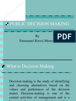 Introduction To Theories of Public Policy Decision Making
