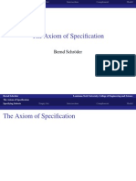 The Axiom of Specification: Bernd SCHR Oder