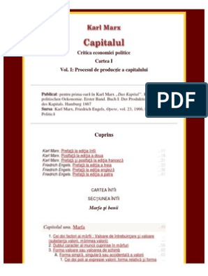 scrap Anyways Detective Karl Marx - Capitalul Vol I PDF | PDF