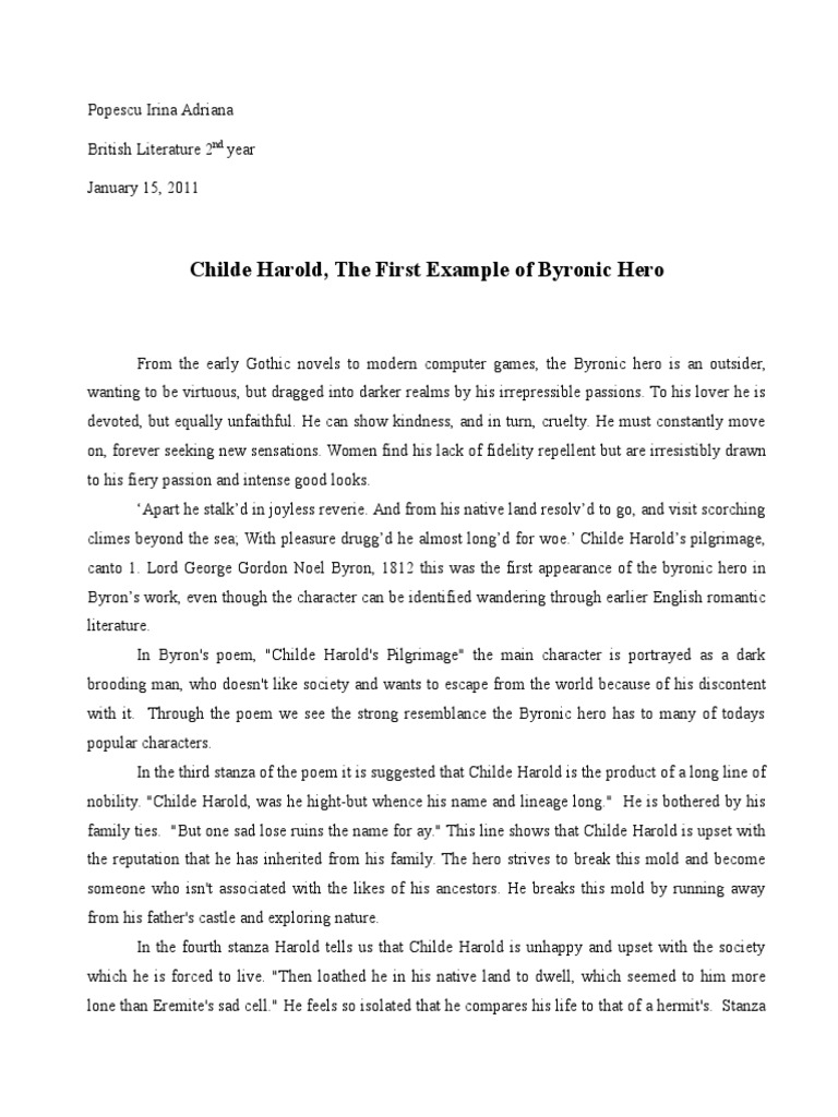 Romantic byronic hero picture