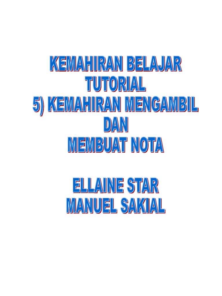 Kemahiran Mengambil Dan Membuat Nota | PDF