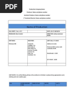 Film Production Call Sheet