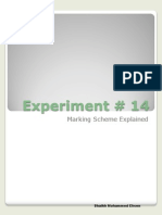 Experiment # 14: Marking Scheme Explained