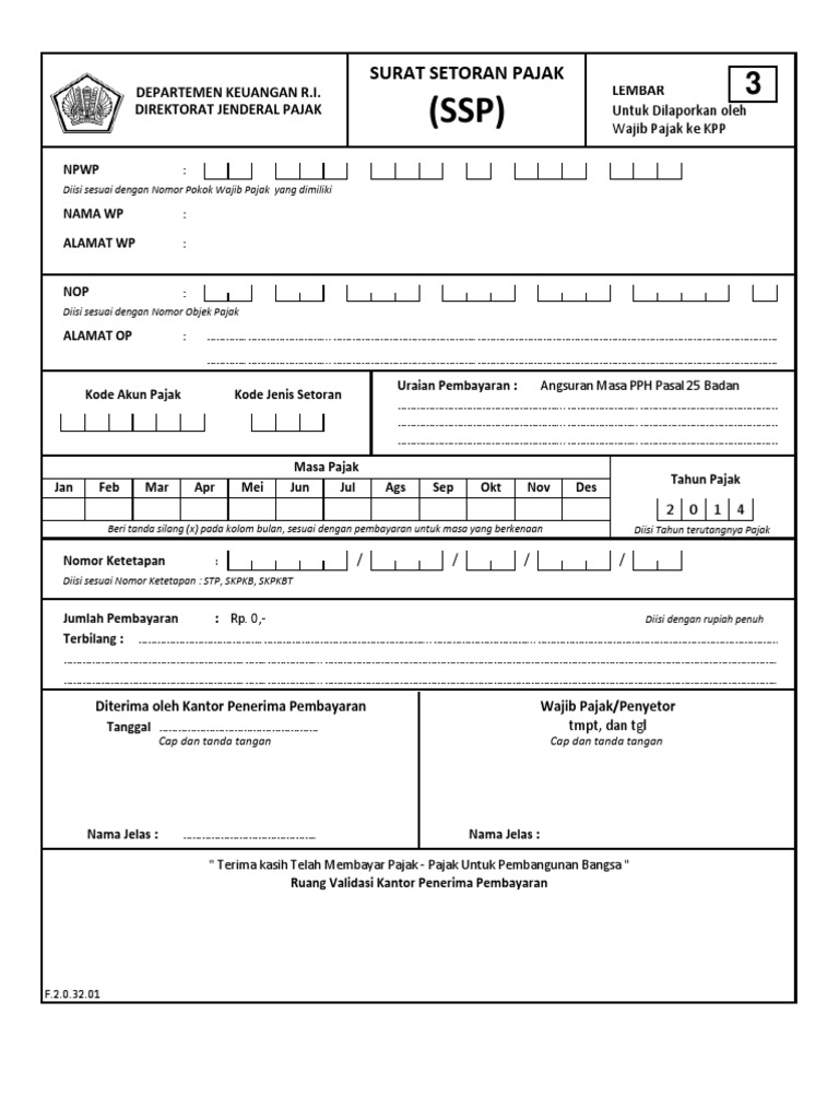 Form SSP Pajak | PDF