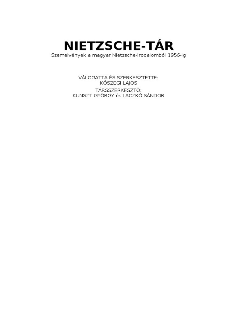 Nietzsche Tar PDF