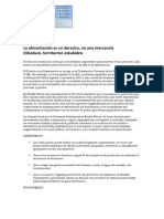 Manifiesto La Alimentación Es Un Derecho PDF