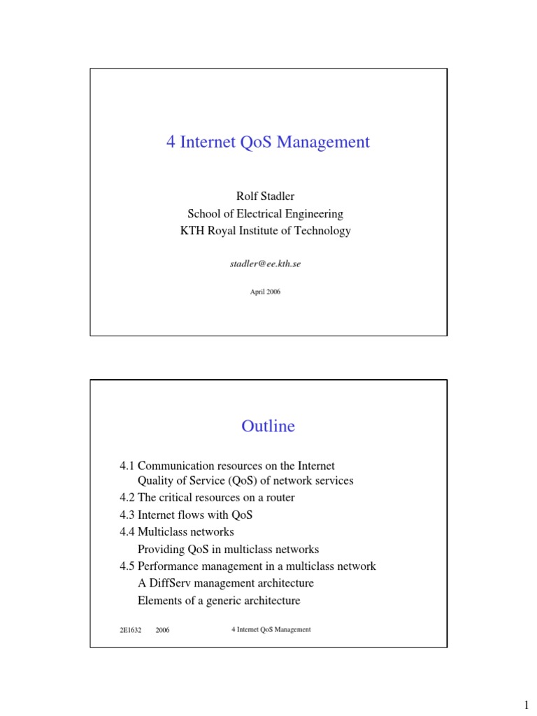 Internet QoS Management Overview | PDF | Quality Of Service | Computer ...