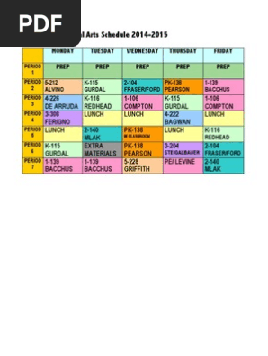 ms donners visual arts schedule 2014 2
