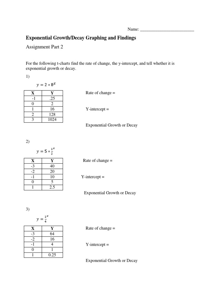 Exponential Growth/Decay Analysis | PDF | Combinatorics | Discrete ...