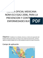 Norma Oficial Mexicana Nom-013-Ssa2-2006, para La Prevencion