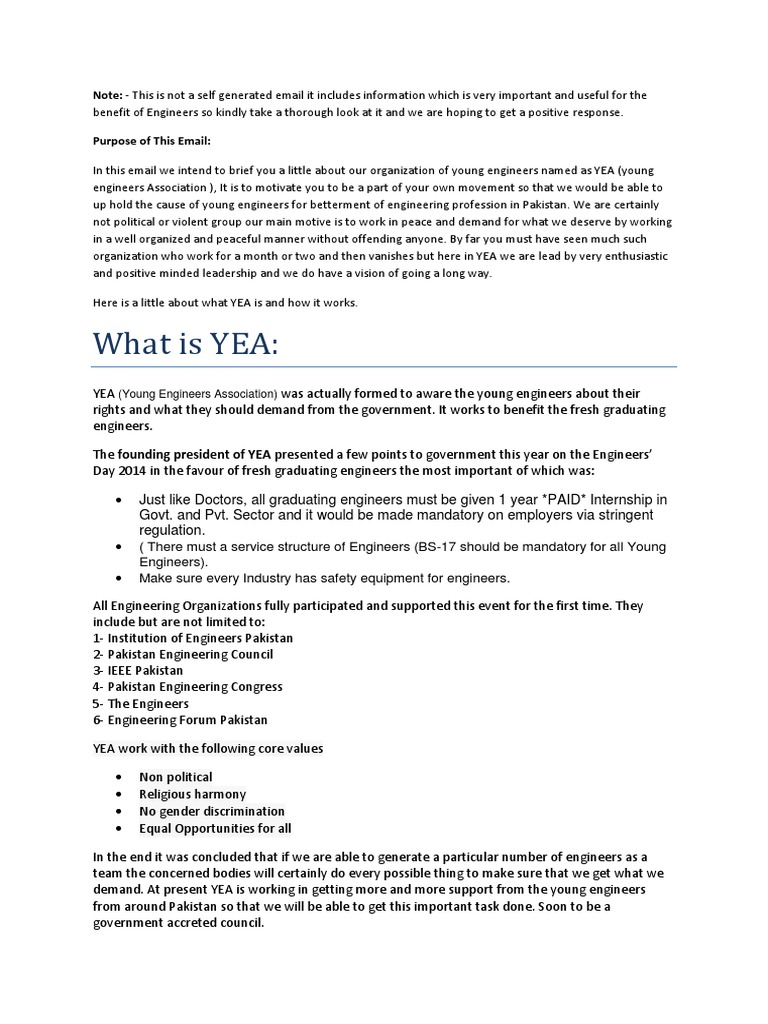 What Is YEA:: (Young Engineers Association) | PDF | Engineer | Social Media