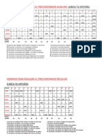 HORARIO PARA REALIZAR EL PRECURSORADO REGULAR y Auxiliar