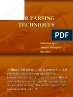 SLR Parsing Techniques: Submitted By: Abhijeet Mohapatra 04CS1019