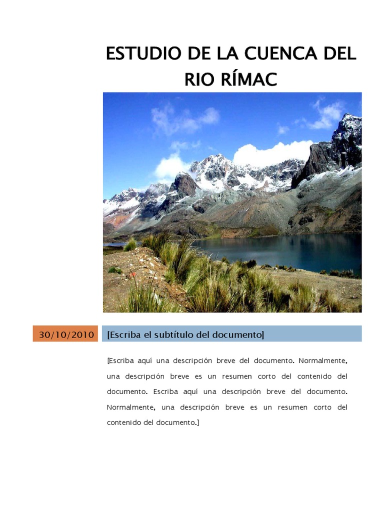 Estudio de la Cuenca del Río Rímac | PDF | Clima | Precipitación