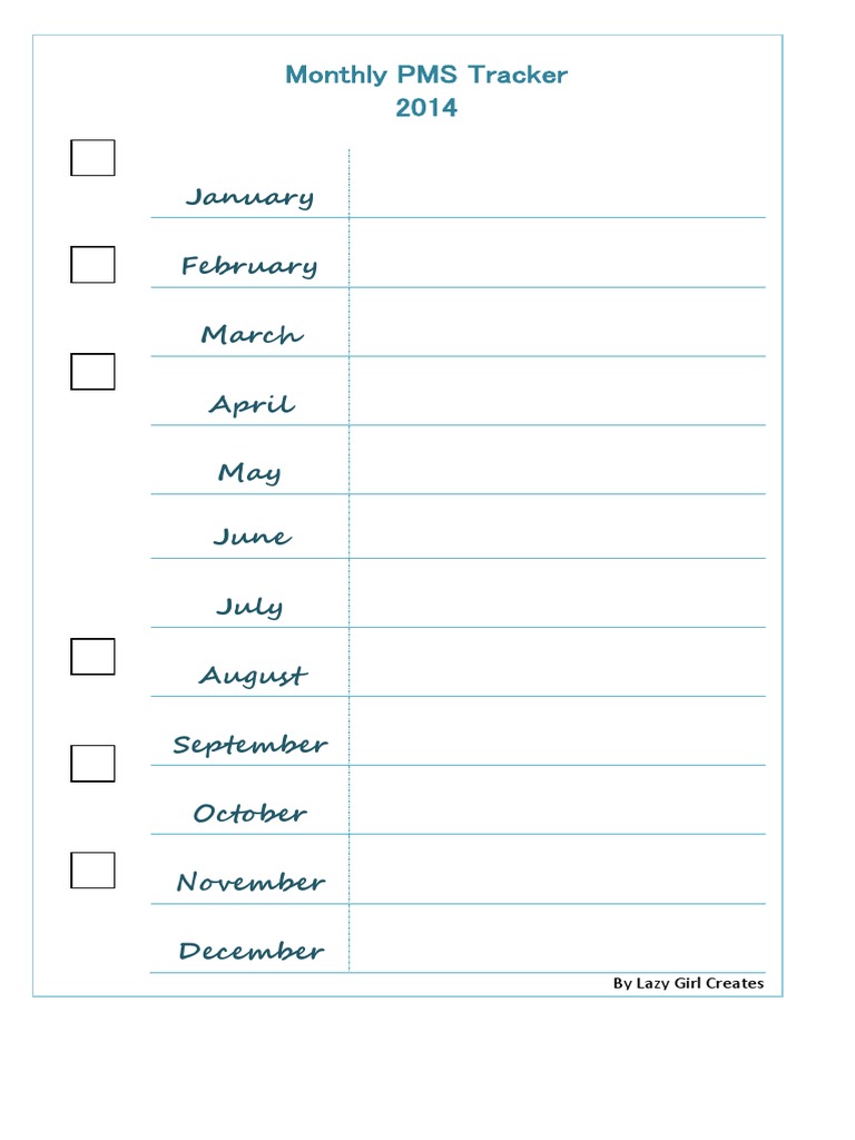 PMS Tracker Monthly | PDF