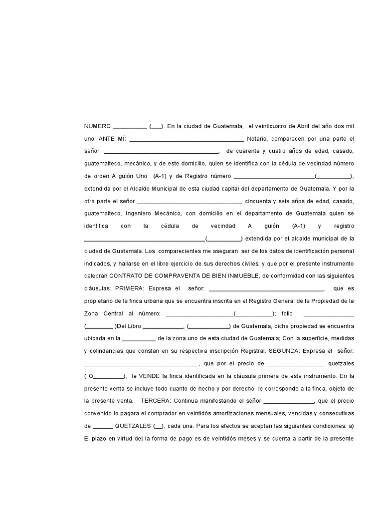 ESCRITURA PUBLICA DE COMPRAVENTA CON GARANTIA