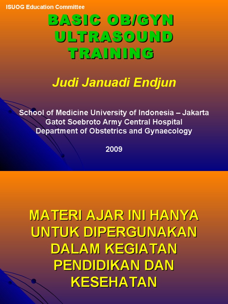 Ppds Usg 3. Isuog Basic Obgyn Ultrasound Training Jje 2010 PDF