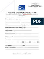 Formulaire de Candidature