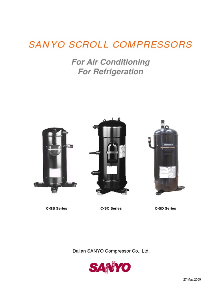 Sanyo Scroll Compressor Catalog PDF Pressure Hvac