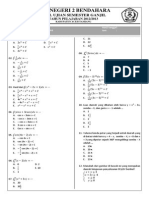 Soal Ujian Sekolah Matematika XII IPAsemester Ganjil