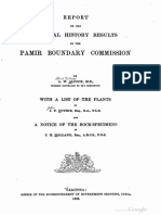 1898 Report On The Natural History Results of Pamir Boundary Commission by Alcock S