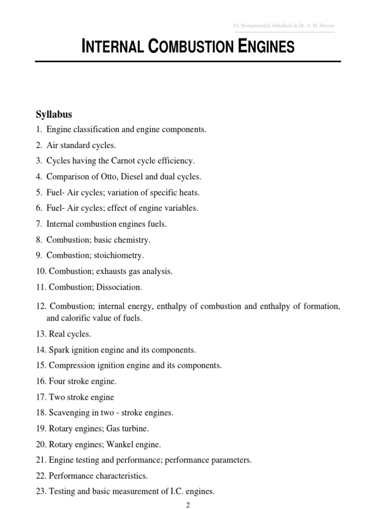 1 - Internal Combustion Engines1.pdf | Internal Combustion Engine | Diesel  Engine