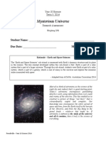 Yr 10 Science - Mysterious Universe Assessment 2014