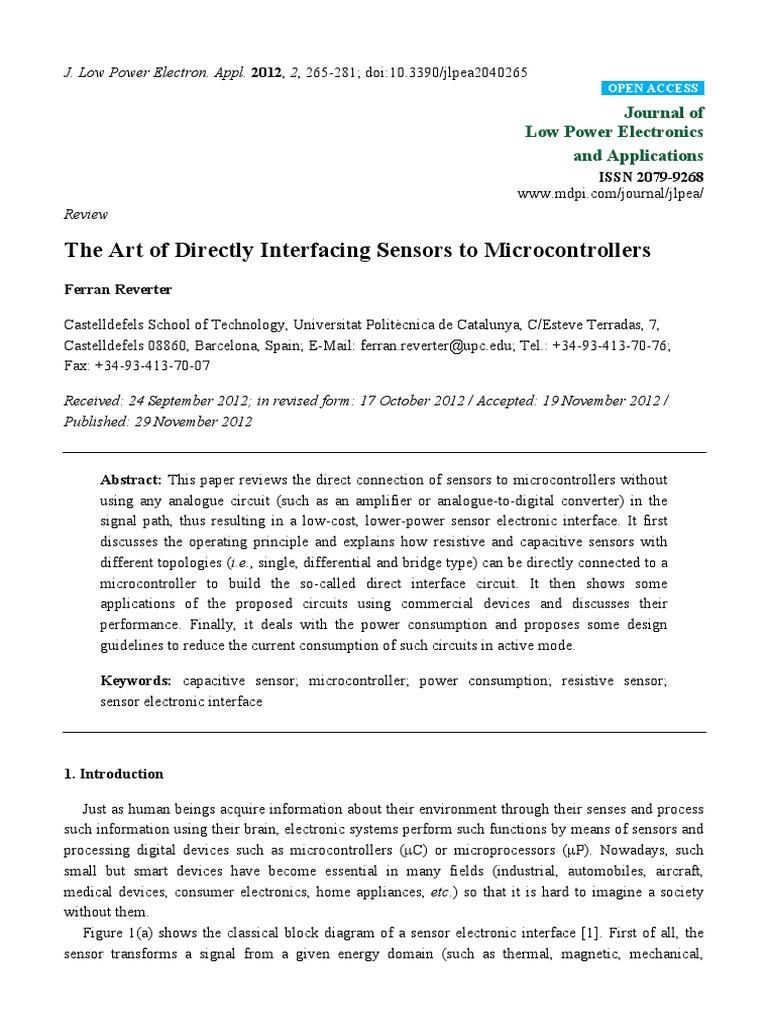 The Art of Directly Interfacing Sensors To Microcontrollers | PDF ...