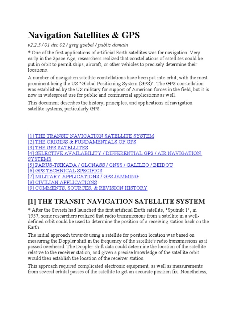 Global Positioning System PDF Global Positioning System Satellite