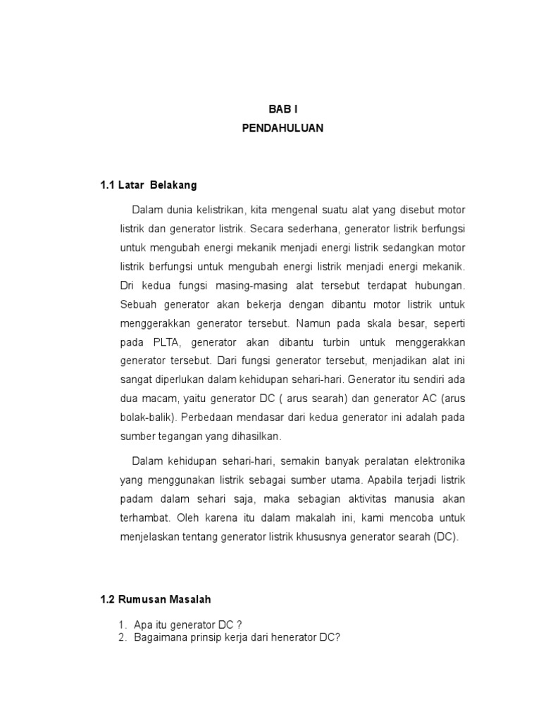 Makalah Generator Dc