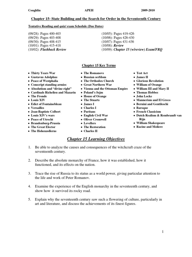 Chapter 15 Outline and Summary | Download Free PDF | Louis Xiv Of ...