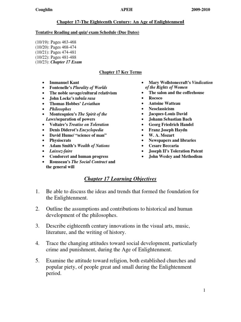 Chapter 17 Outline and Summary | PDF | Age Of Enlightenment ...