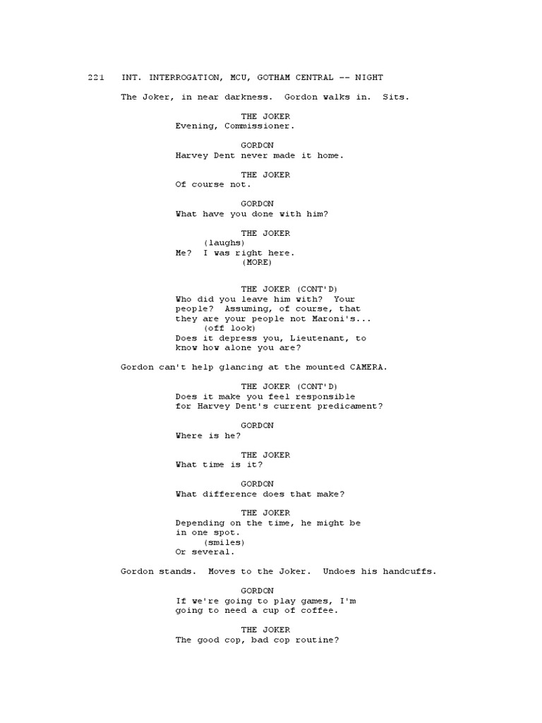 Batman Dark Knight Rises Script