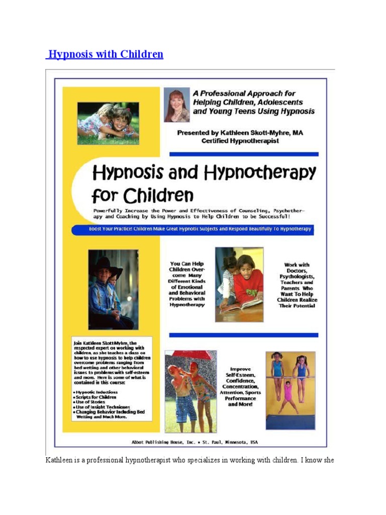 Hypnosis With Children PDF Hypnotherapy Hypnosis