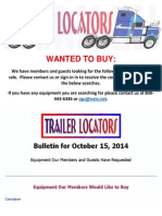 Wanted to Buy Bulletin - October 15, 2014