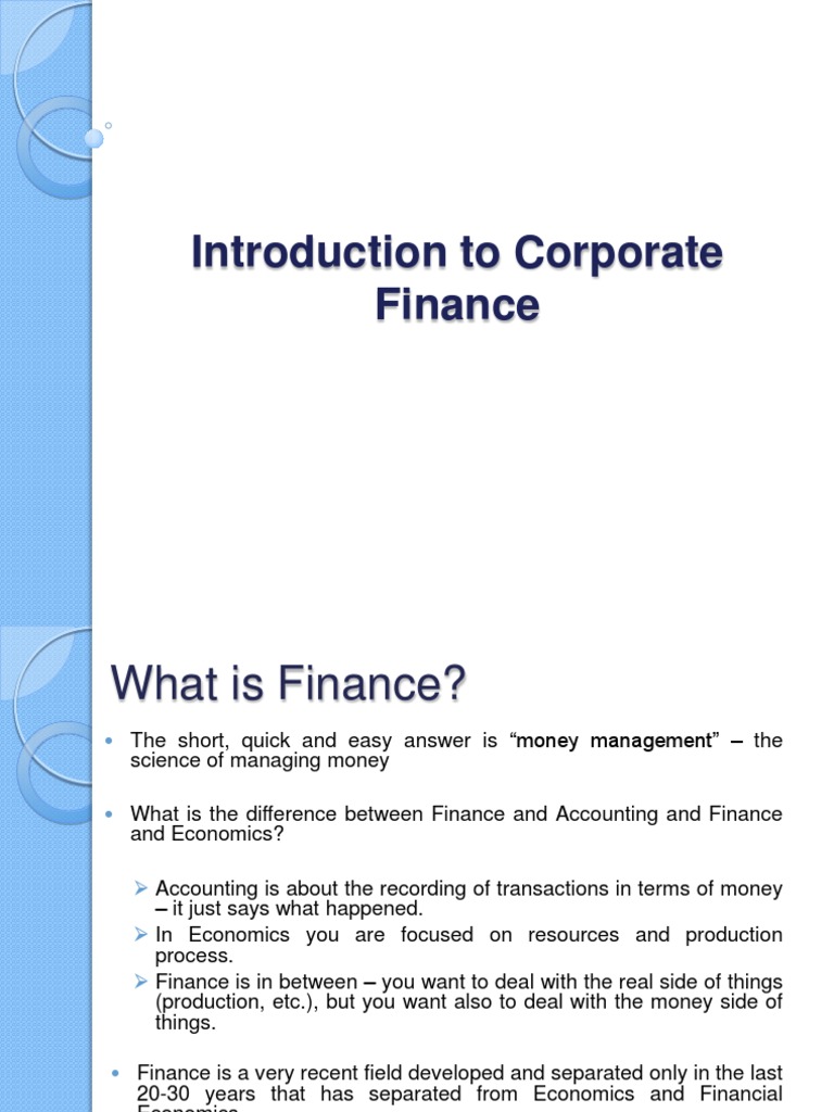 Introduction to Corporate Finance | PDF | Stocks | Risk